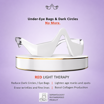 Under Eye Red Light Therapy Massager Glasses – Microcurrent Eye Wand for Dark Circles & Puffiness
