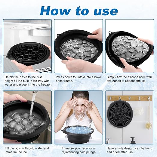 Collapsible Silicone Facial Ice Bath Bowl (pack of 1)