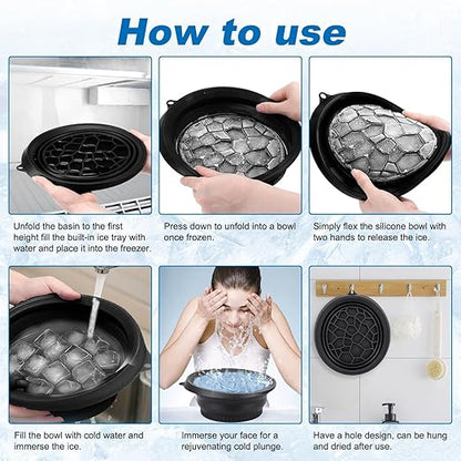 Collapsible Silicone Facial Ice Bath Bowl (pack of 1)